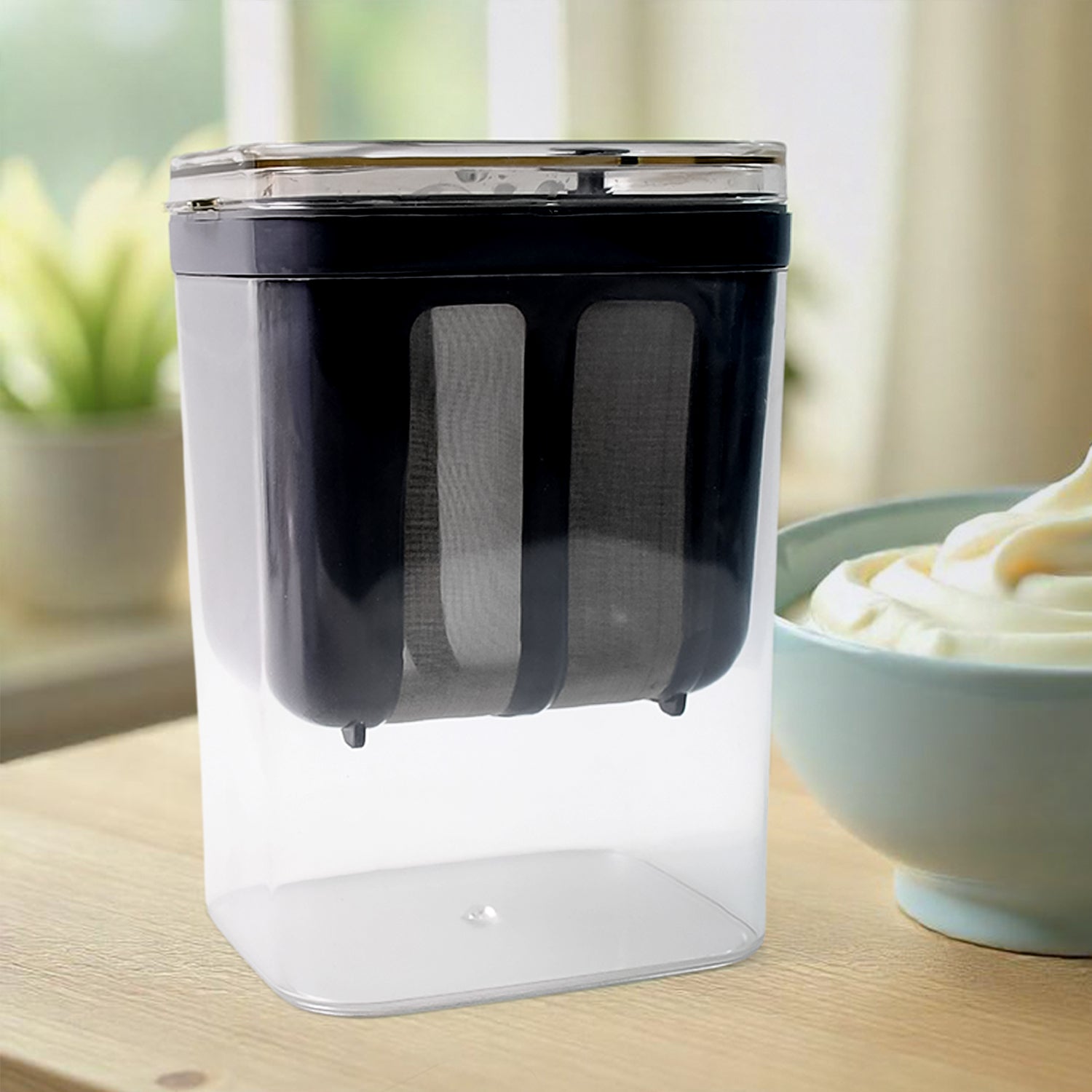 2 In 1 Multifunctional Yogurt Strainer With Storage Container  1100 Ml (1 Set) Wukusy