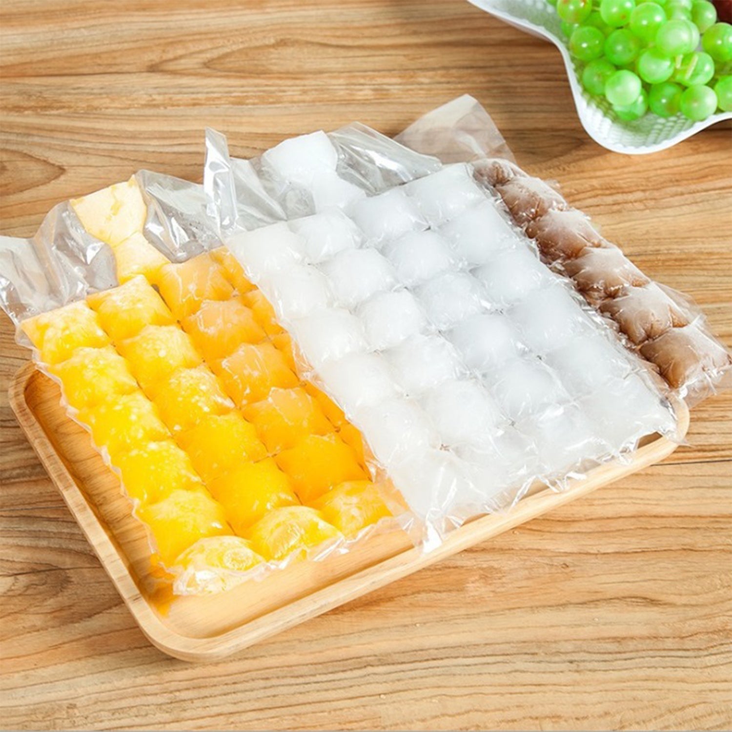 2905 Disposable Ice Cube Bags Stackable Easy Release Ice Cube Mold Trays Self-seal Freezing Makercold Ice Pack Cooler Bag For Cocktail Food Wine Wukusy