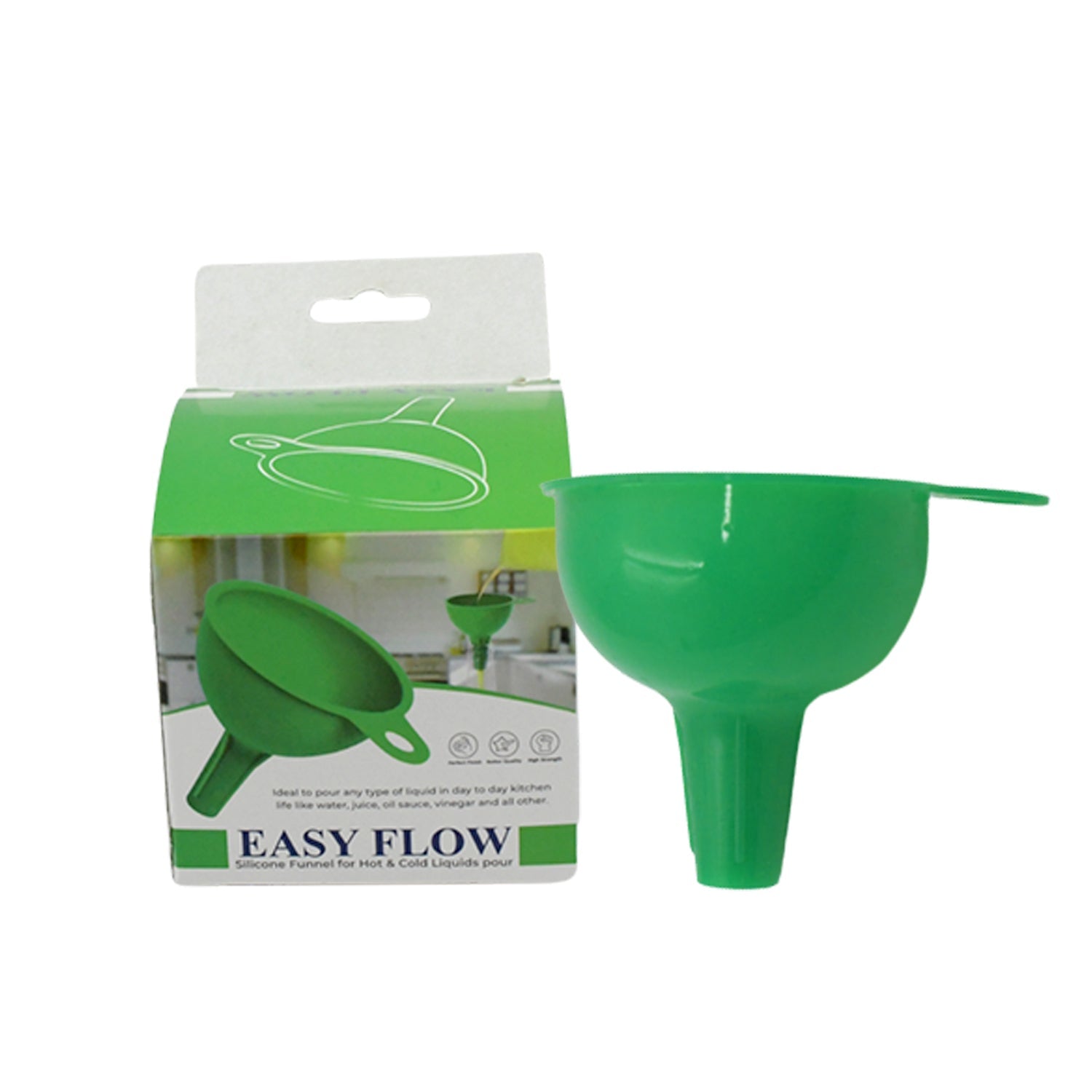 4237 Silicone Funnel For Pouring Oil Sauce Water Juice And Small Food-grainsfood Grade Silicone Funnel (1 Pc Green) Wukusy