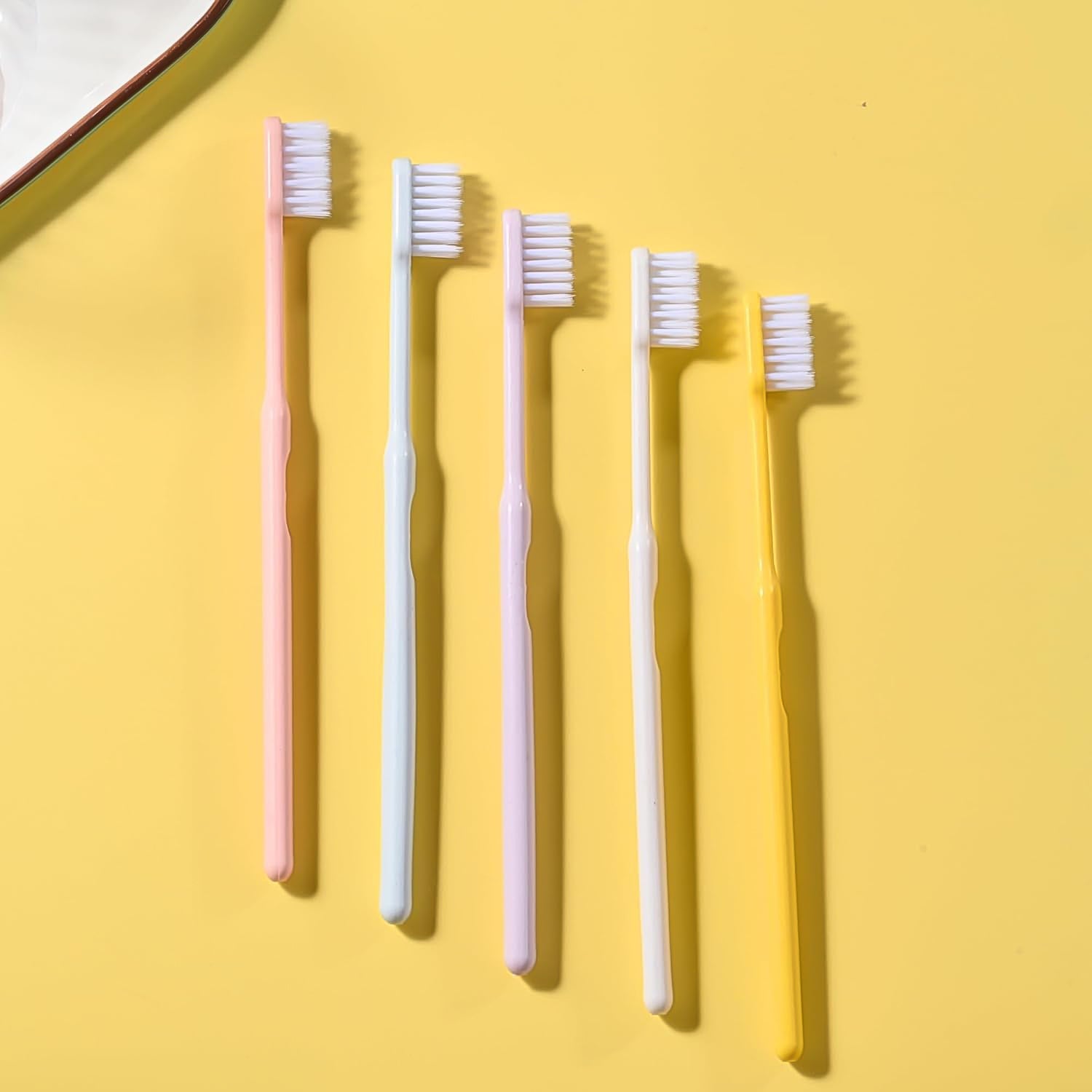 Plastic Toothbrush With Plastic Round Box (20 Pcs Set) Wukusy