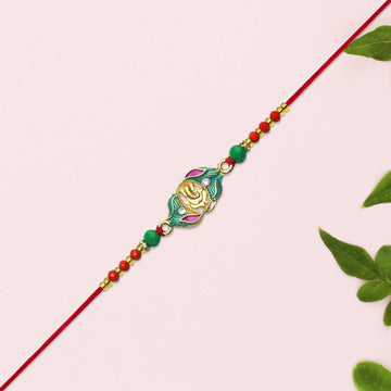 Ganesh Leaf Motif Rakhi Wukusy