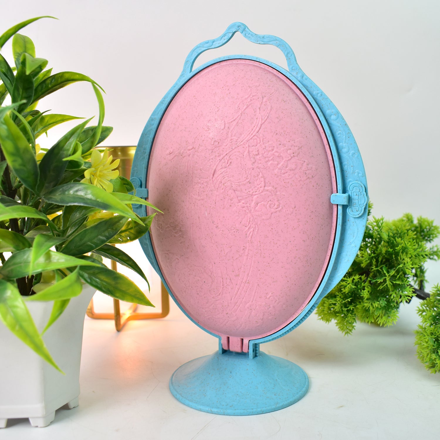 Foldable Fruit Plate Candy Dish  Multi Use Mirror Shape Dried Fruit Tray (1 Set) Wukusy