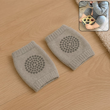 Light Grey Toddler Wool Knit Leg Warmer (Knee Guard) Wukusy