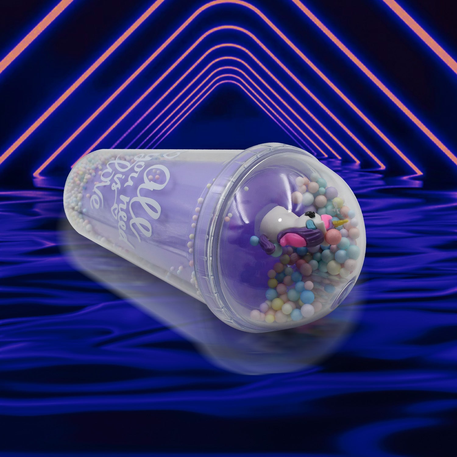 6883a Design Printed Sipper Bottle With Toy Led Glow Light Double Wall Sipper Glass Water Bottle  Sipper Bottle With Straw For Girls And Kids For Boys And Girls Schooltuitiongym (Pack Of 1) Wukusy