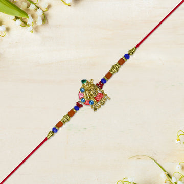 Lord Jagannath Rakhi With Multicolor Beads Wukusy