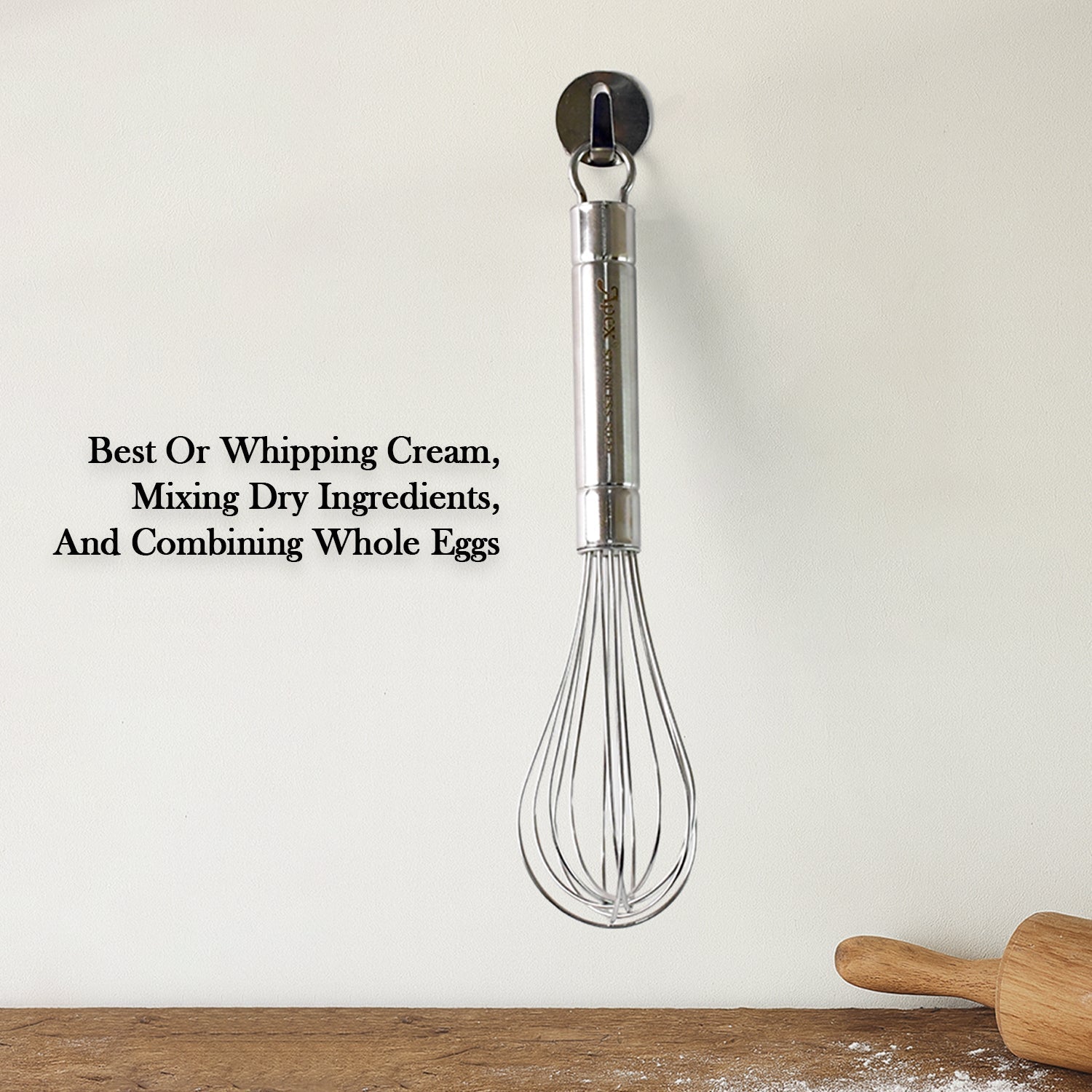 Apex Stainless Steel Small Hand Whisk (1 Pc) Wukusy