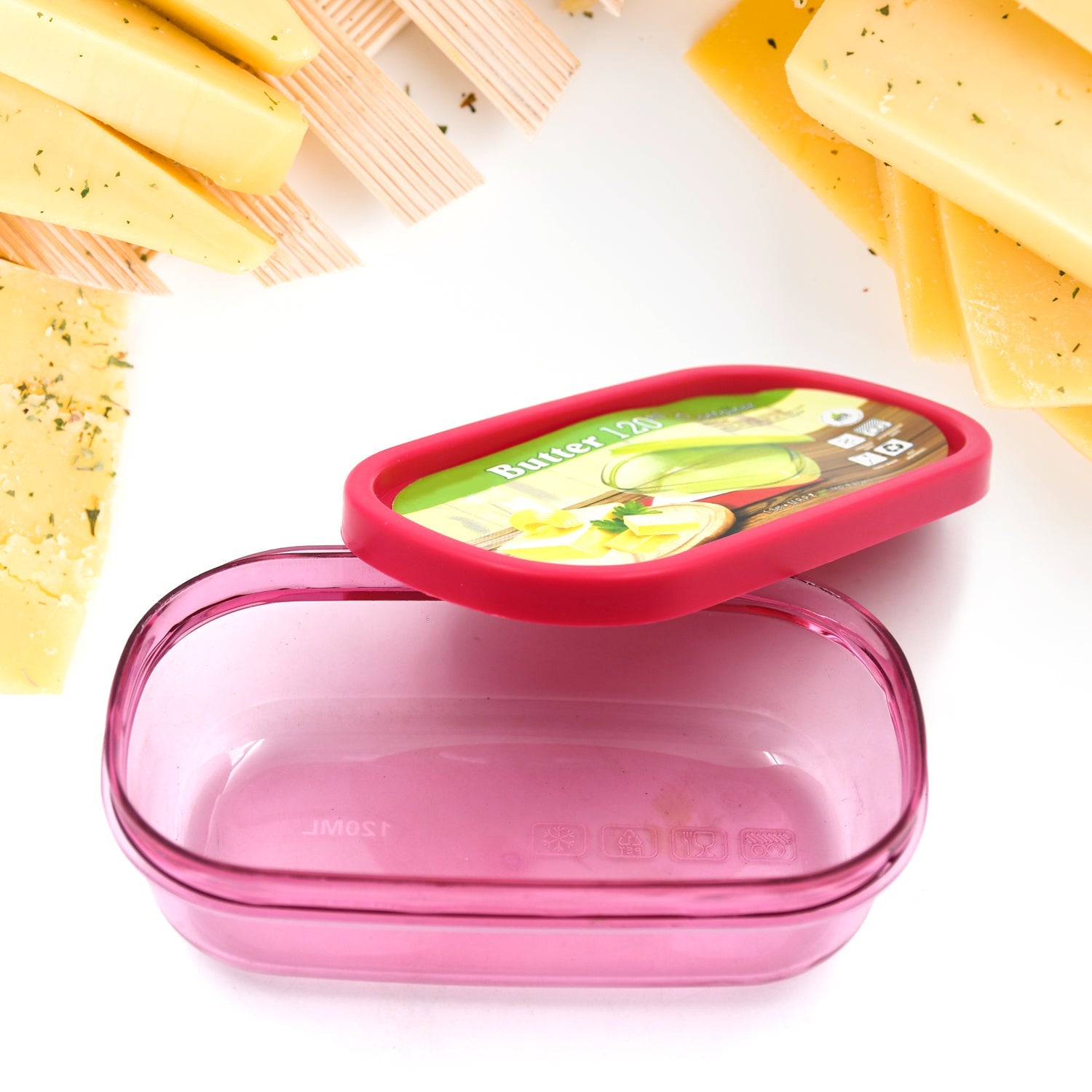 5553 Butter Container Pp Butter Storage Box Easy To Take Portable Large Capacity For Kitchen For Home For Cheese For Butter (120 Ml) Wukusy