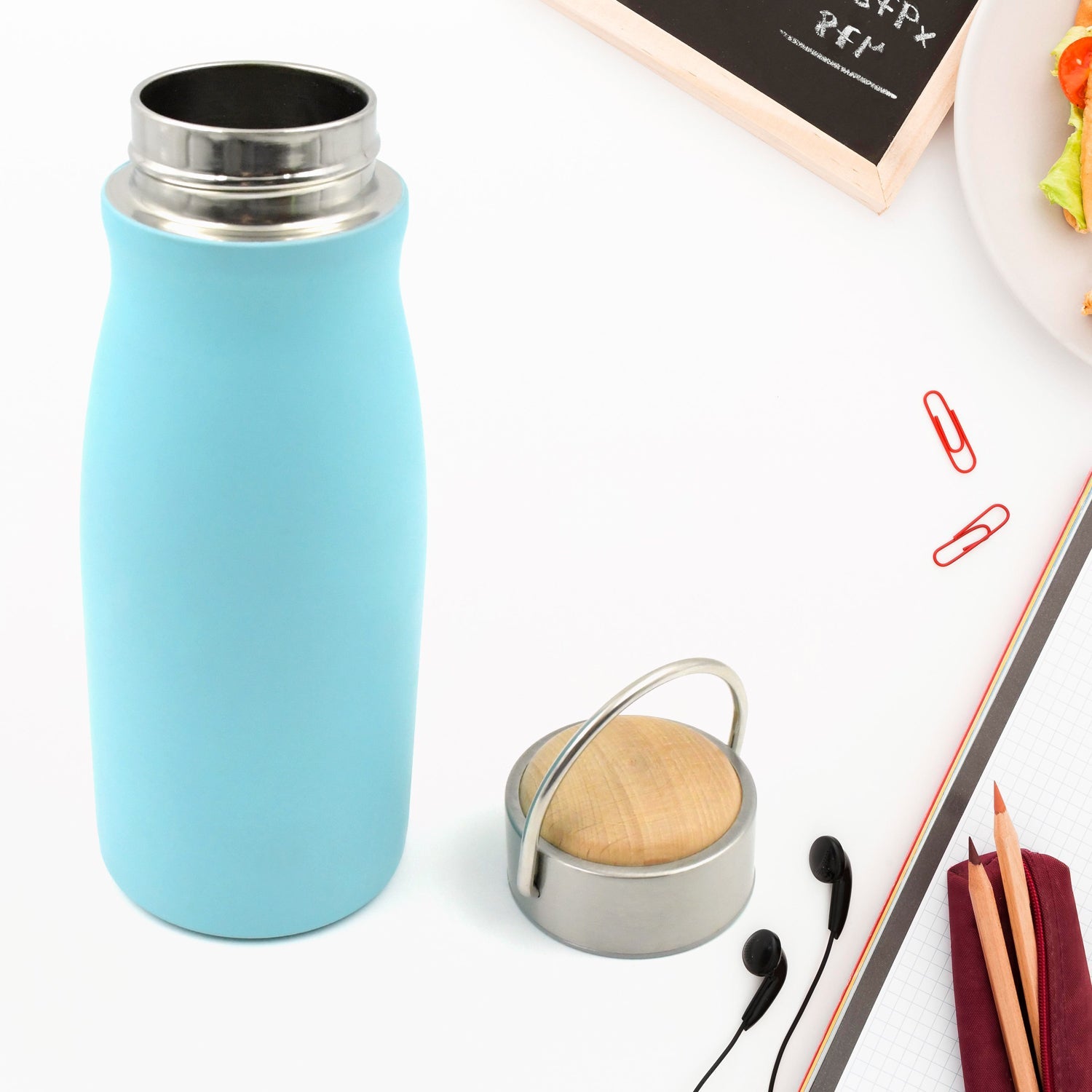 0285 Stainless Steel Water Bottle With Handle Fridge Water Bottle Stainless Steel Water Bottle Leak Proof Rust Proof Hot  Cold Drinks Gym Sipper Bpa Free Food Grade Quality Steel Fridge Bottle For Officegymschool (360 Ml) Wukusy
