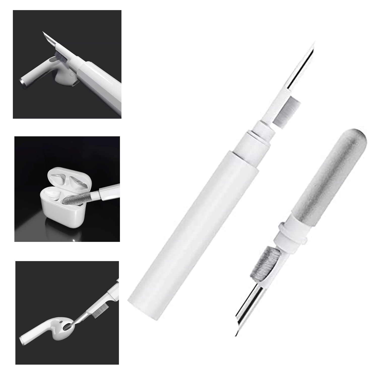 6188 3 In 1 Earbuds Cleaning Pen For Cleaning Of Ear Buds And Ear Phones Easily Without Having Any Damage. Wukusy