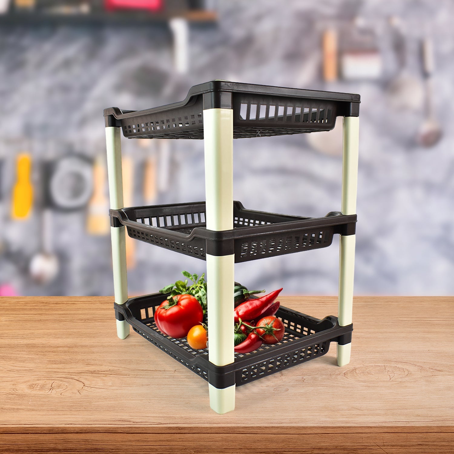 Apex Big Multi Use Plastic Storage Rack  3-tier (1 Pc) Wukusy