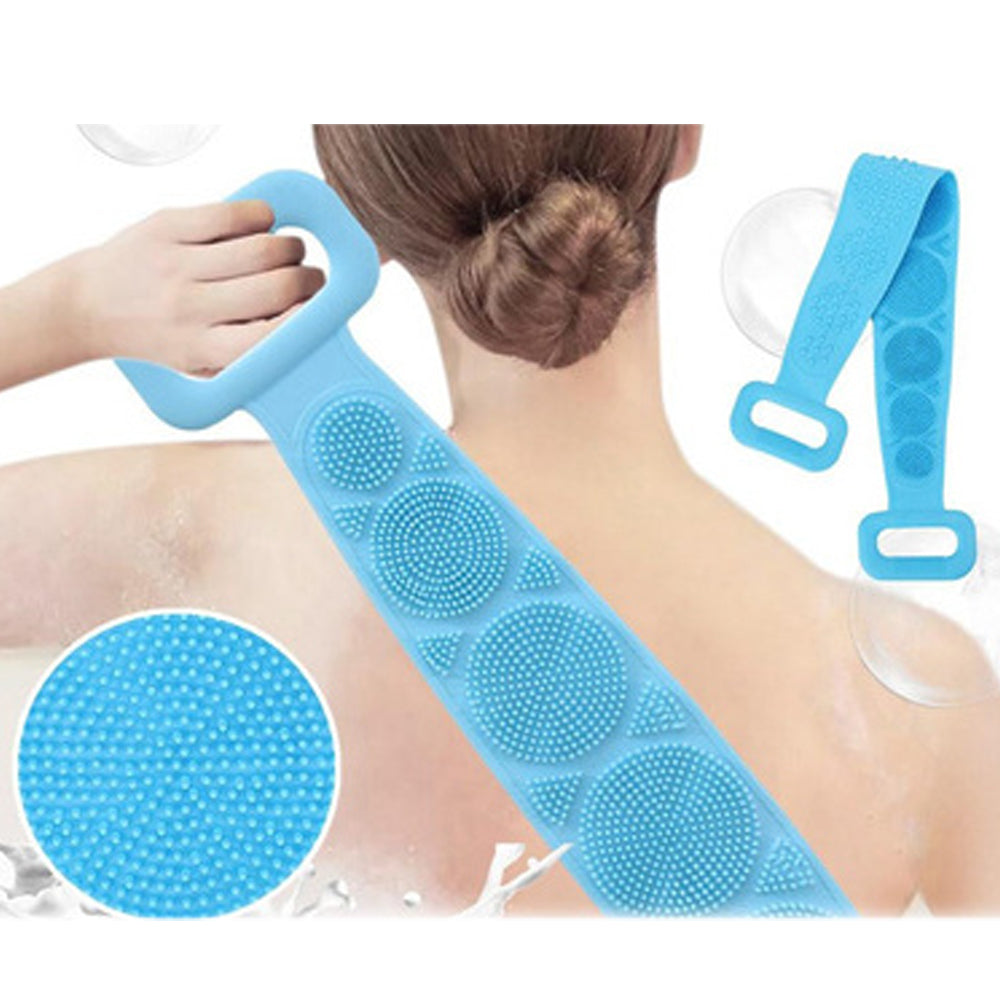 7275 Silicone Body Back Scrubber Double Side Bathing Brush For Skin Deep Cleaning Wukusy