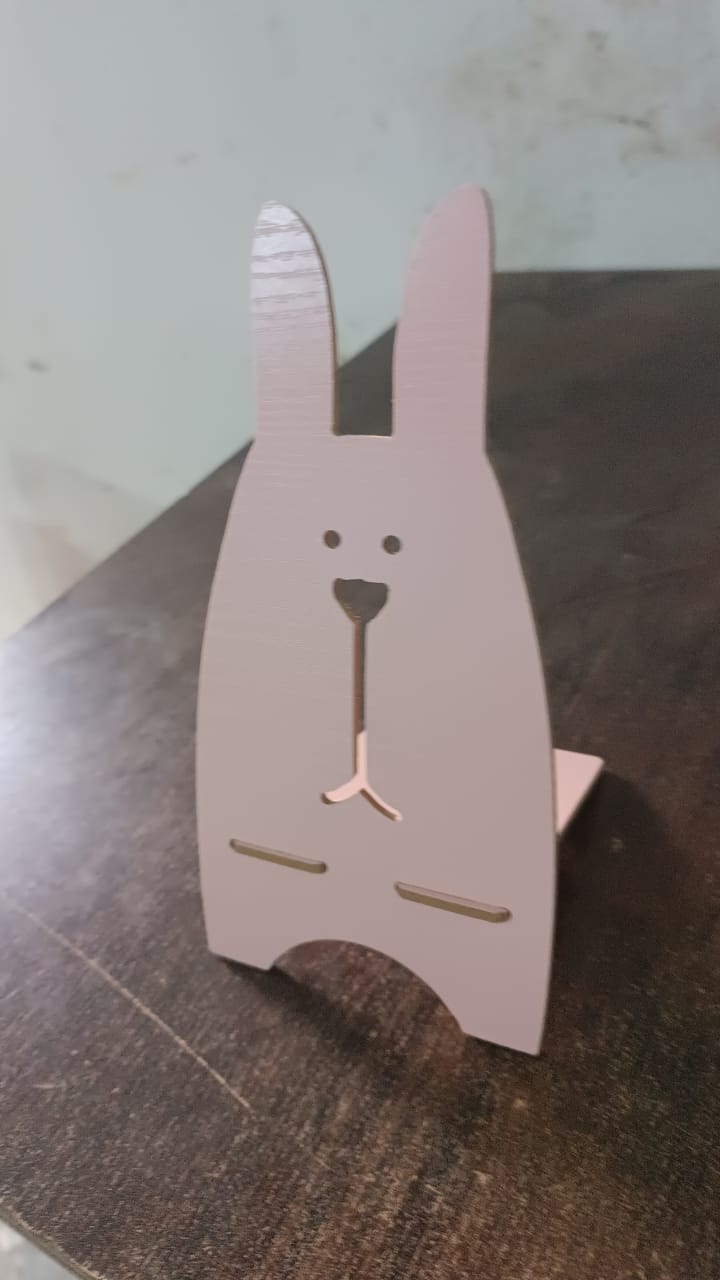 Wooden Cute Lovely Rabbit Design Mobile Stand (1 Pc) Wukusy