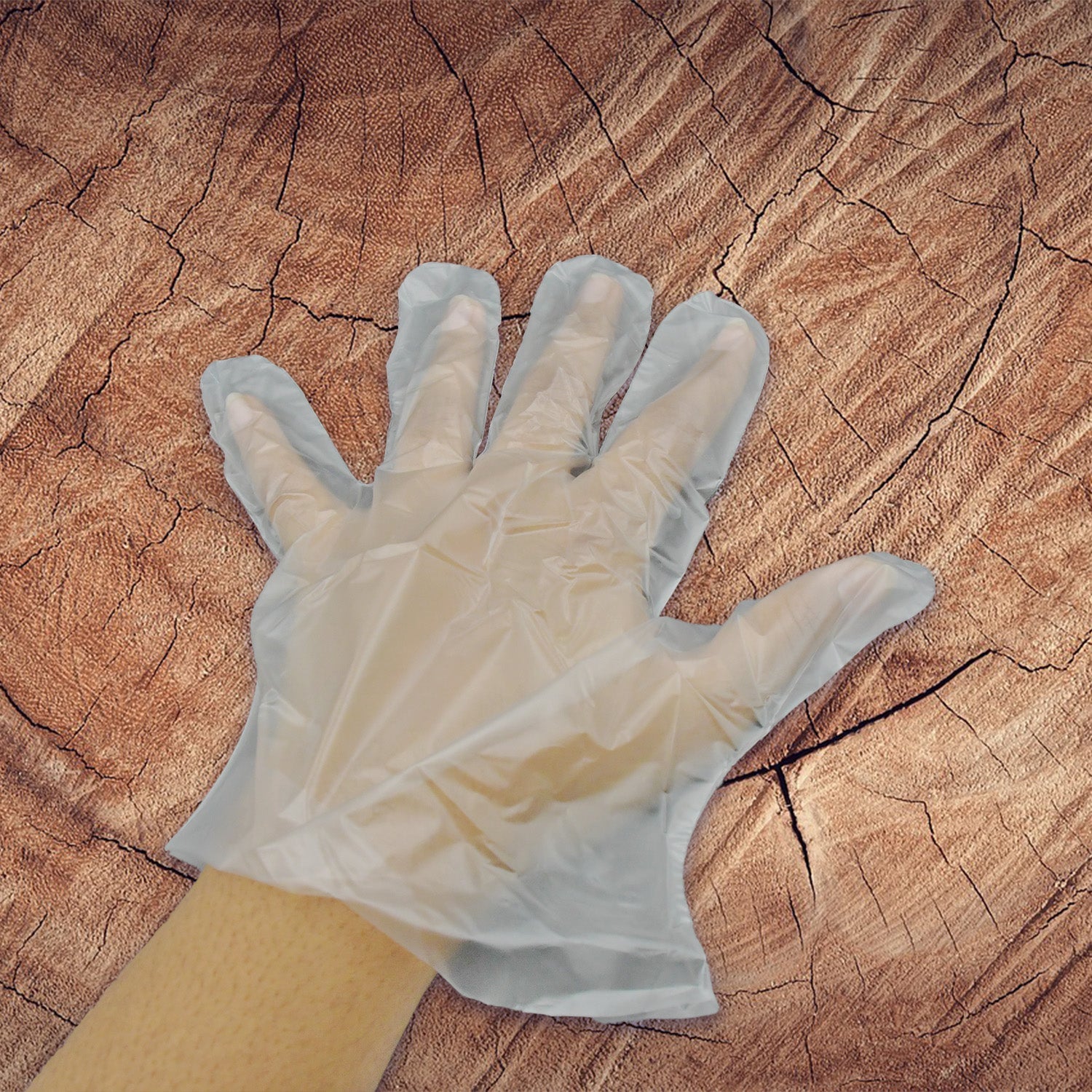 0665 Large Size Plastic Transparent Disposable Clear Plastic Hand Gloves For Home Kitchen Hotels Hospitals Clinics Beauty Parlor Saloons (100 Pcs) Wukusy