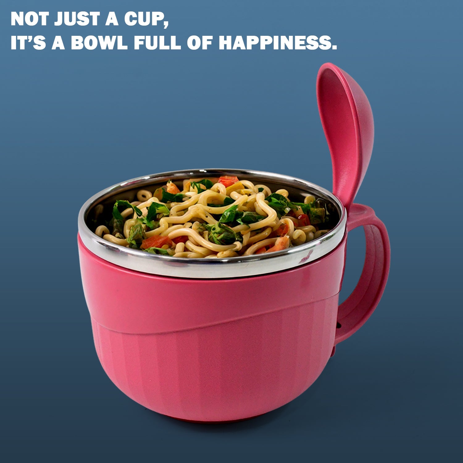 Apex Premium 700 Ml Multipurpose Noodle Bowl With Handle Lid And Fork Wukusy