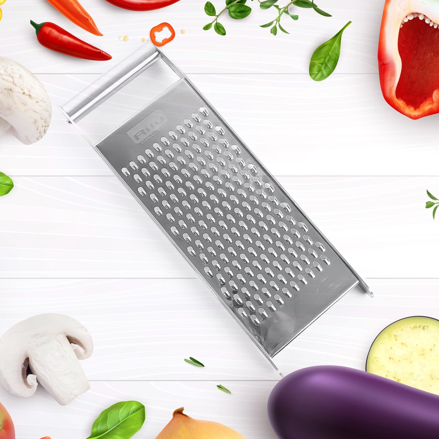 Ritu Premium Stainless Steel Handheld Grater  Slicer (1 Pc) Wukusy