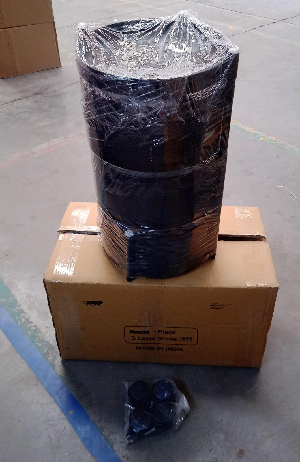 Metal Round High Quality Kitchen Trolley With Wheels (3 Layer  1 Pc) Wukusy