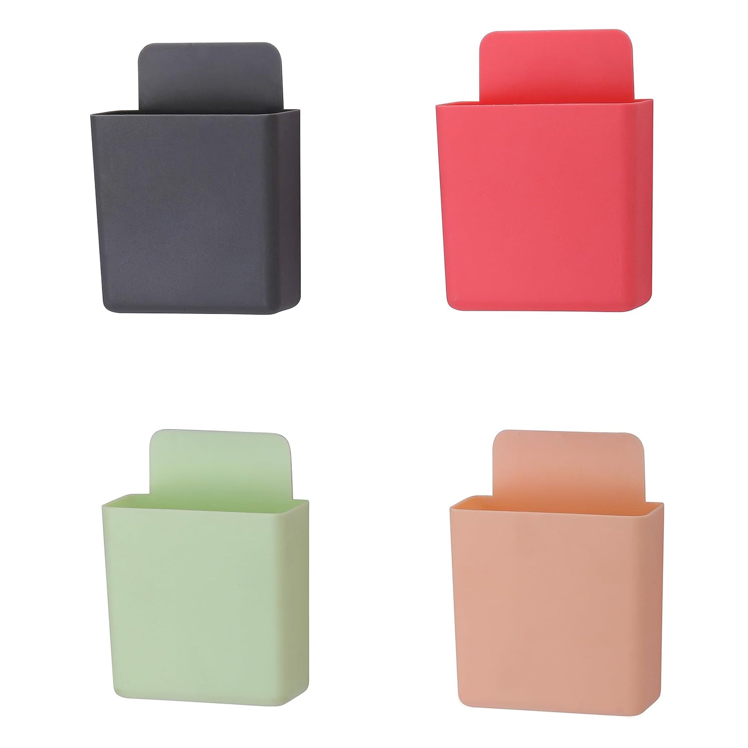 8485  Multipurpose Plastic Wall Mounted Remote  Mobile Holder Stand  (Pack Of 4) Wukusy