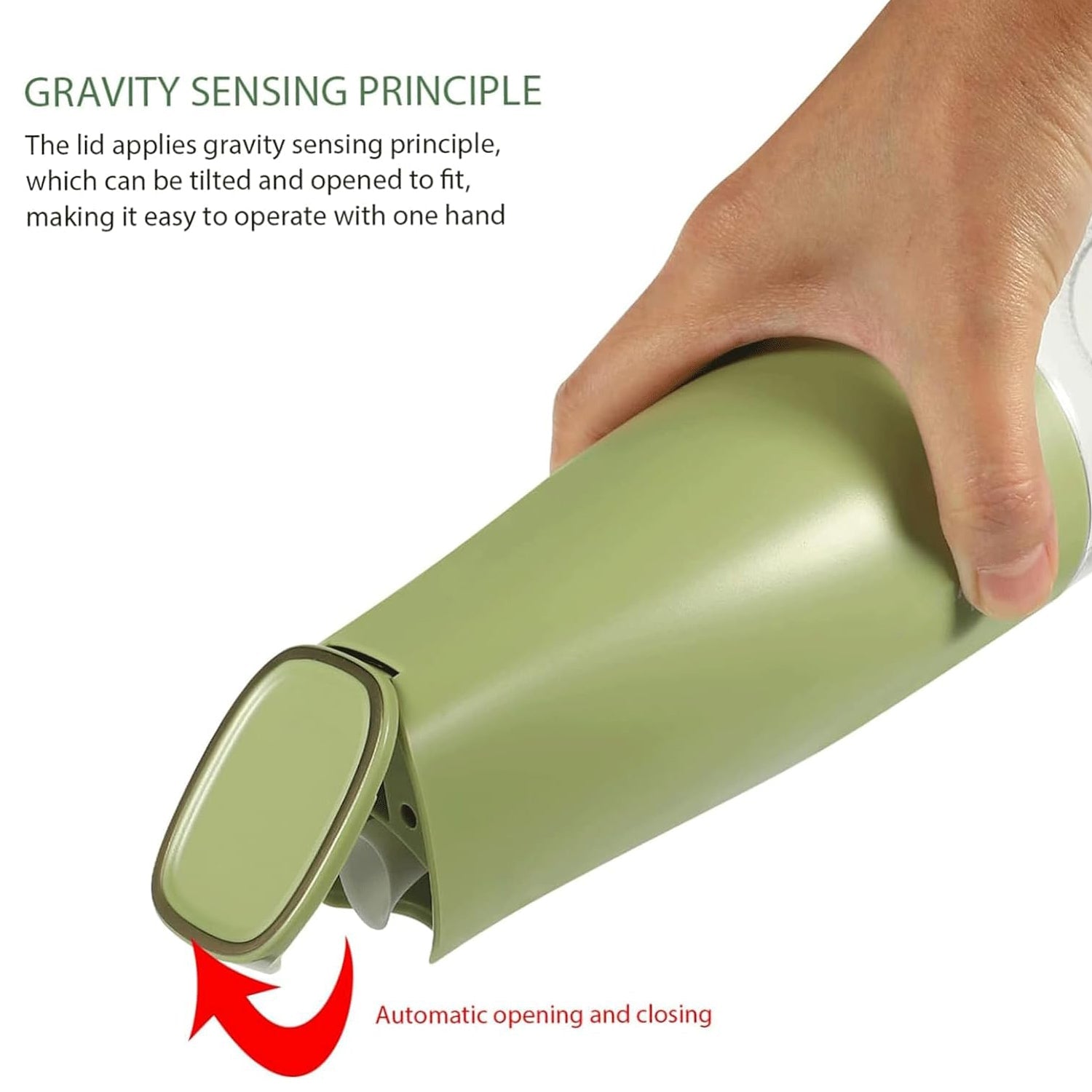 8214 Oil Dispenser 500ml Cooking Oil Dispensing Cruets Oil Bottle With Automatic Open Lid Kitchen Glass Oil Pot Cooking Oil Bottle For Kitchen Grilling Frying (500 Ml) Wukusy