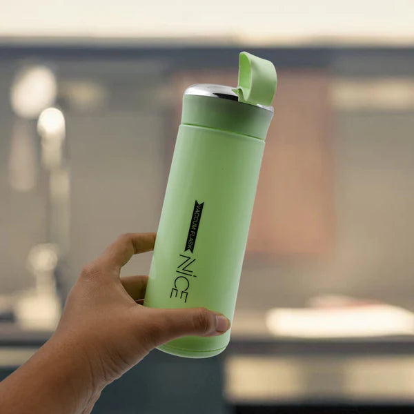 Water Bottle 400ml Leak Proof Glass Water Bottle With Daily Water Intake For Gym And Children Nice Bottle (1 Pc  Light Green Color) Wukusy
