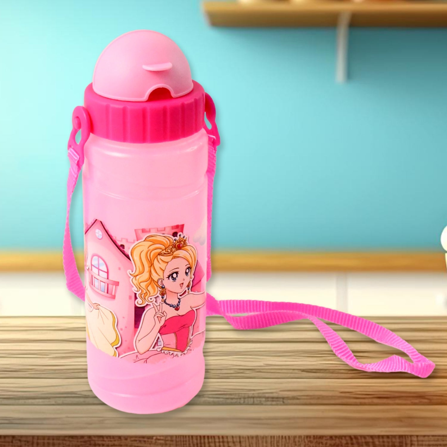 Cartoon Printed Water Bottle 550ml (1 Pc) Wukusy