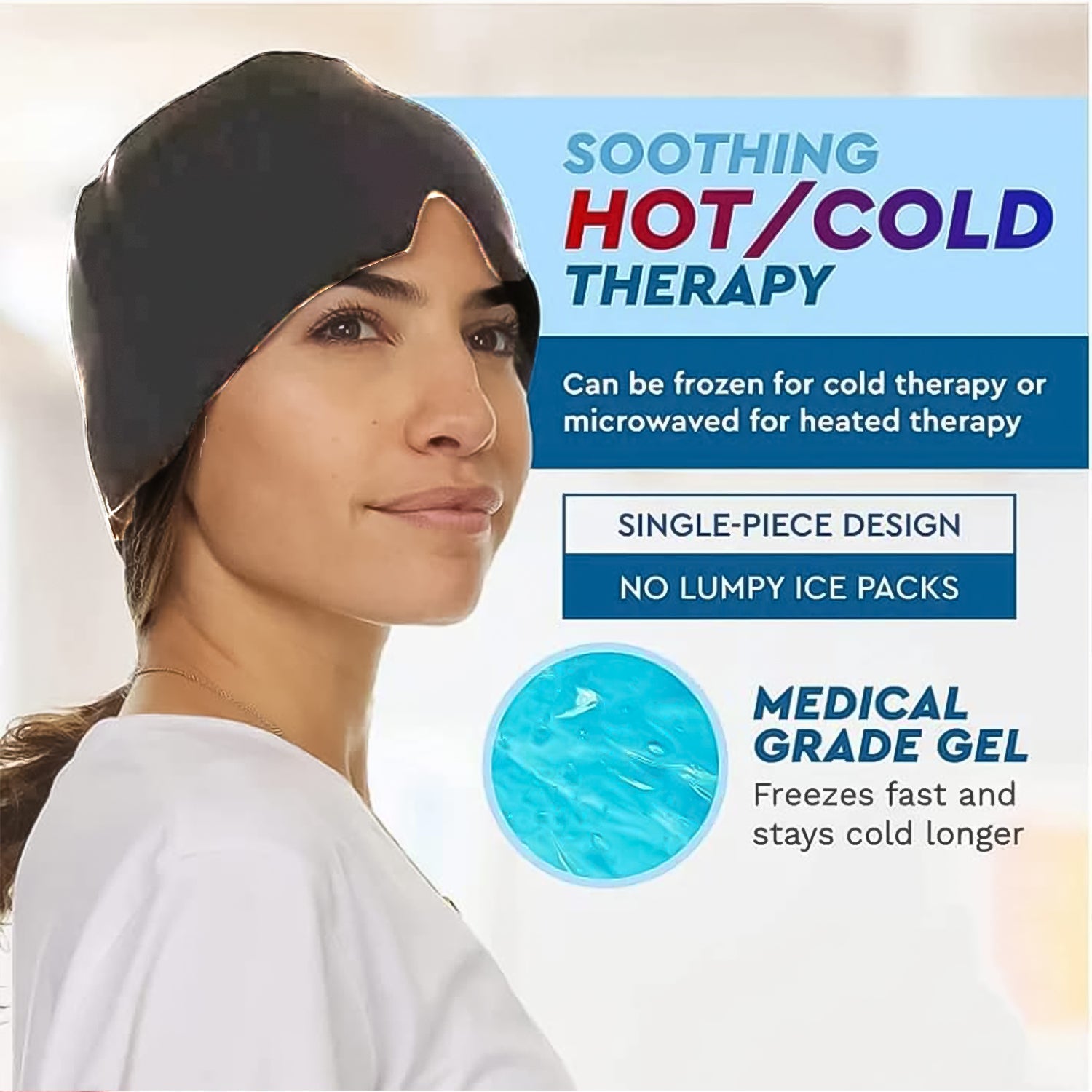 Headache Relief Hat Migraine Cap (1 Pc  Grey Color) Wukusy