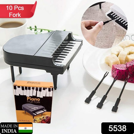 5538 10pcslot Creative Piano Fruit Forks Set Food Sticks For Dessert Fruit Snack Picking Kitchen Dining Tools (10 Pc Set) Wukusy