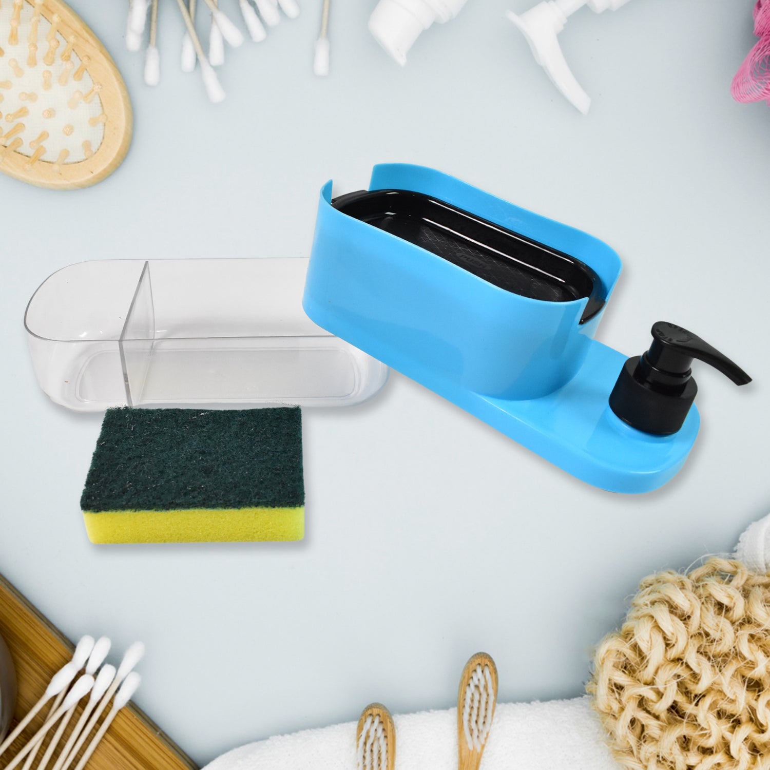 3 In 1 Dishwashing And Handwash Liquid Soap Dispenser (3 In 1 Dispenser) Wukusy