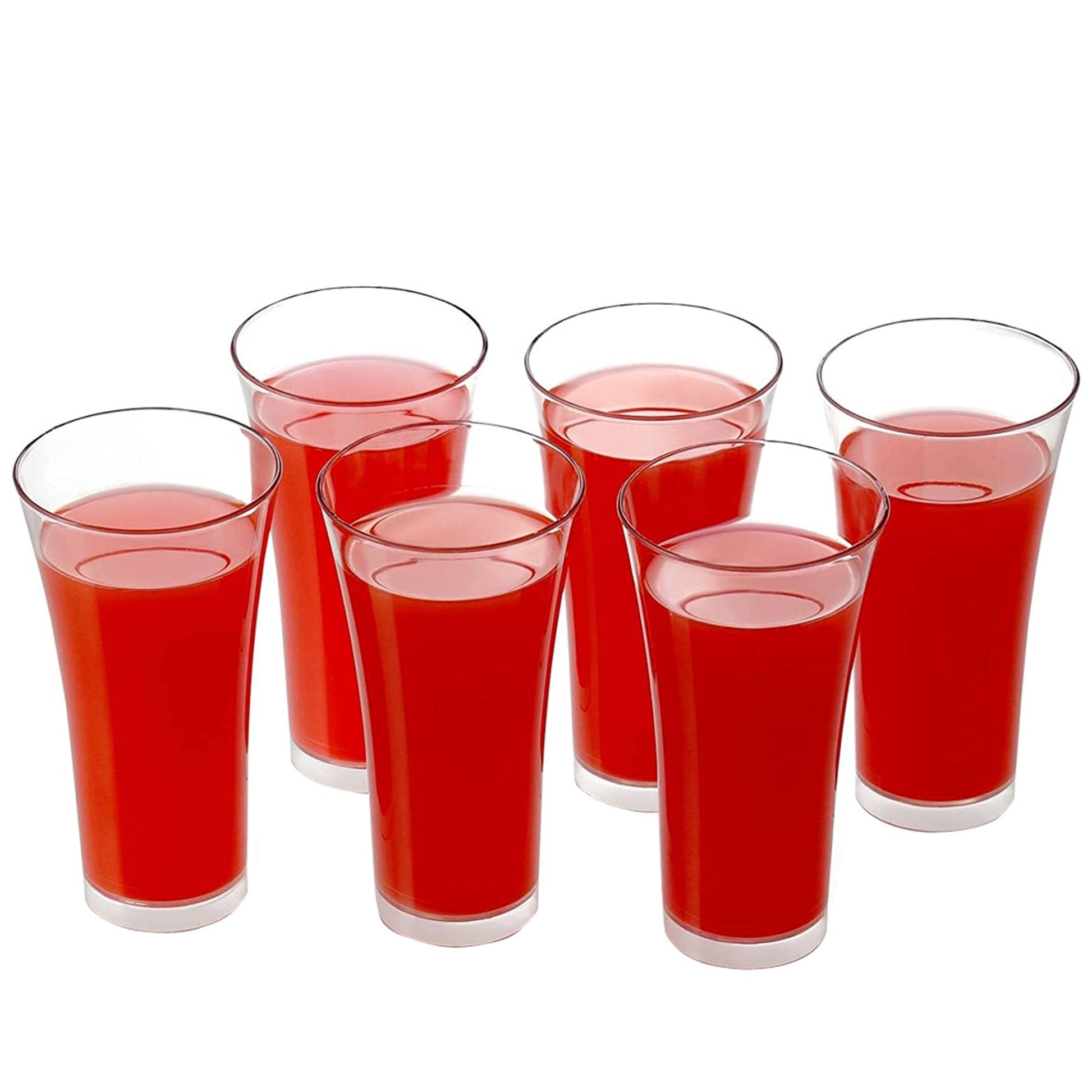 0630 Stylish Look Plastic Juicy Glass Transparent Glasses Set 300ml (6pcs) Wukusy