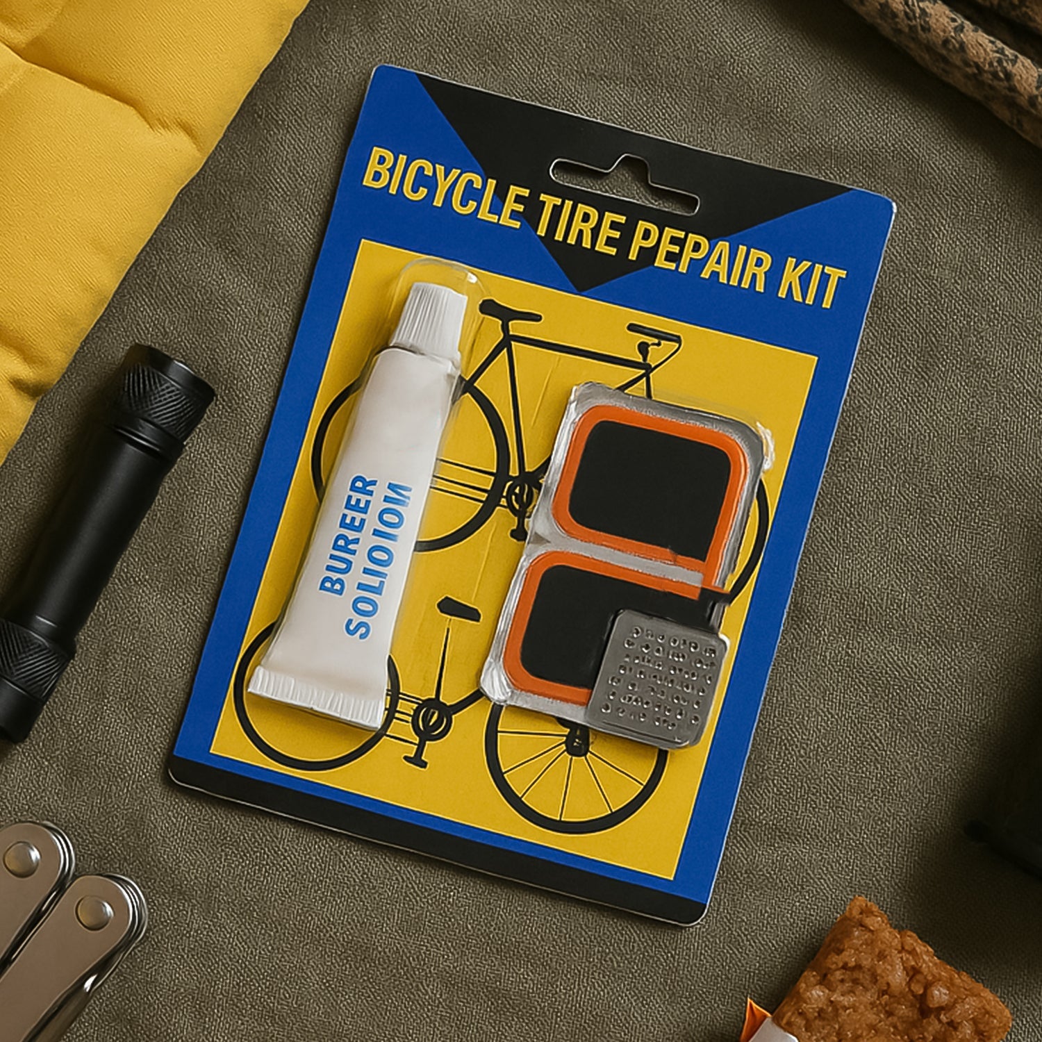Bicycle Tire Repair Kit Puncture Repair Set With Adhesive Portable Tools Wukusy