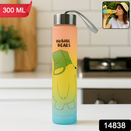 300 Ml Cute Cartoon Printed Plastic Water Bottle Wukusy
