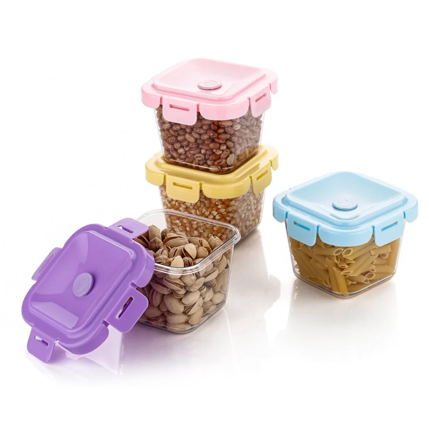 Plastic Food Storage Containers With Lid (4 Pcs Set  500 Ml) Wukusy