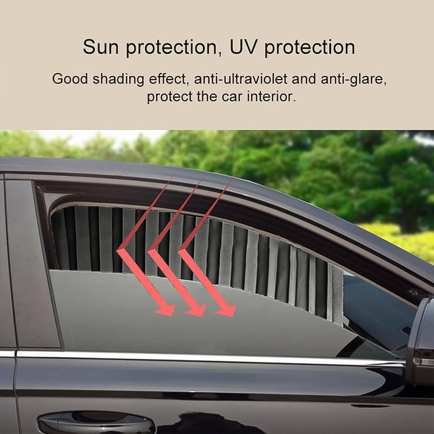 Curtain For Car Window  Heat  Sunshade Protection (4 Pcs With Curtain Hook  Adhesive Tap Set) Wukusy