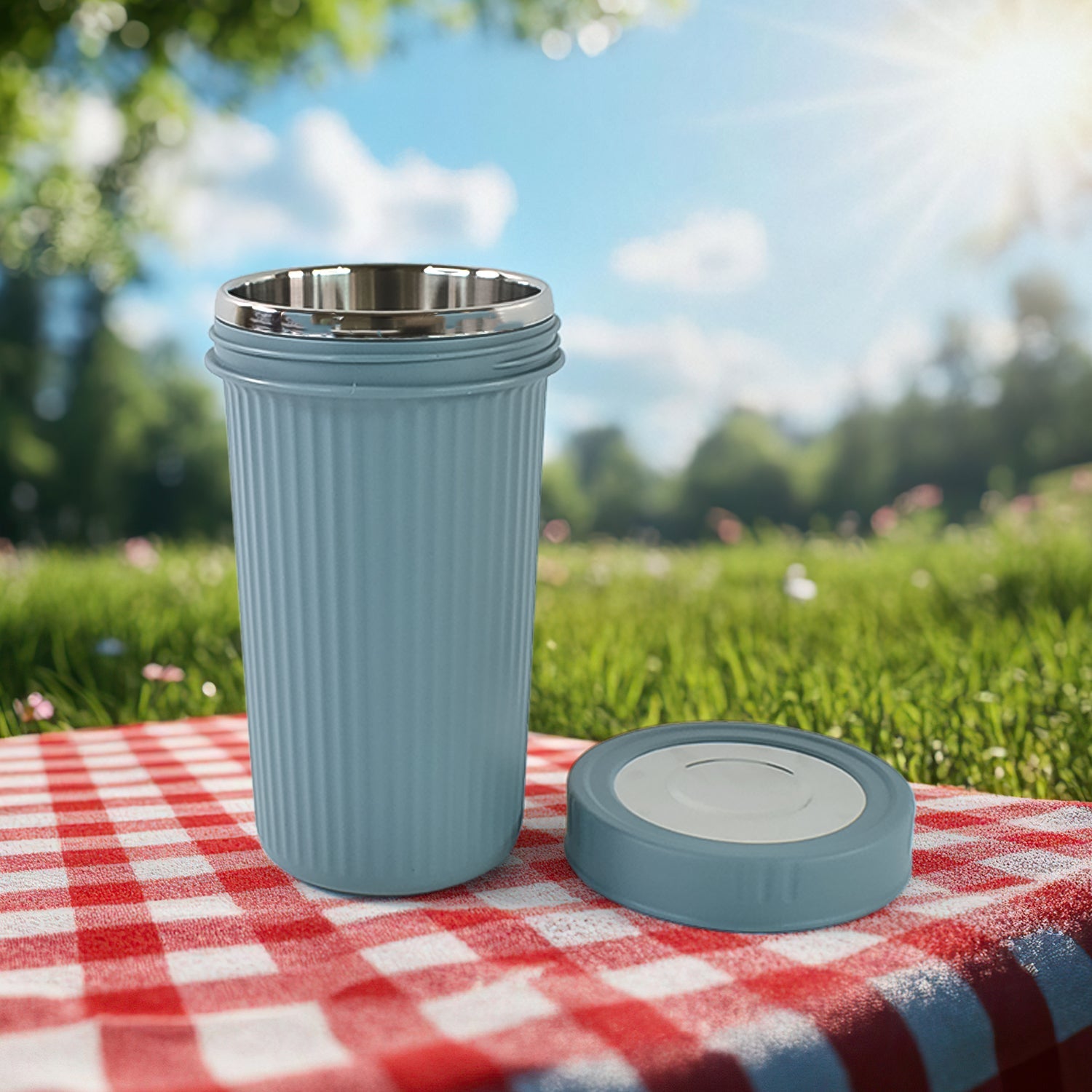 Apex Double Wall Inner Steel Travel Glass (500ml) Approx (1 Pc  Mix Color) Wukusy