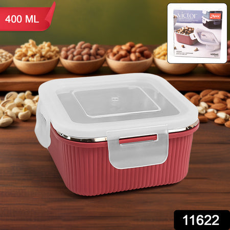 Apex Victor Square Food Storage Container (400 Ml  1 Pc) Wukusy