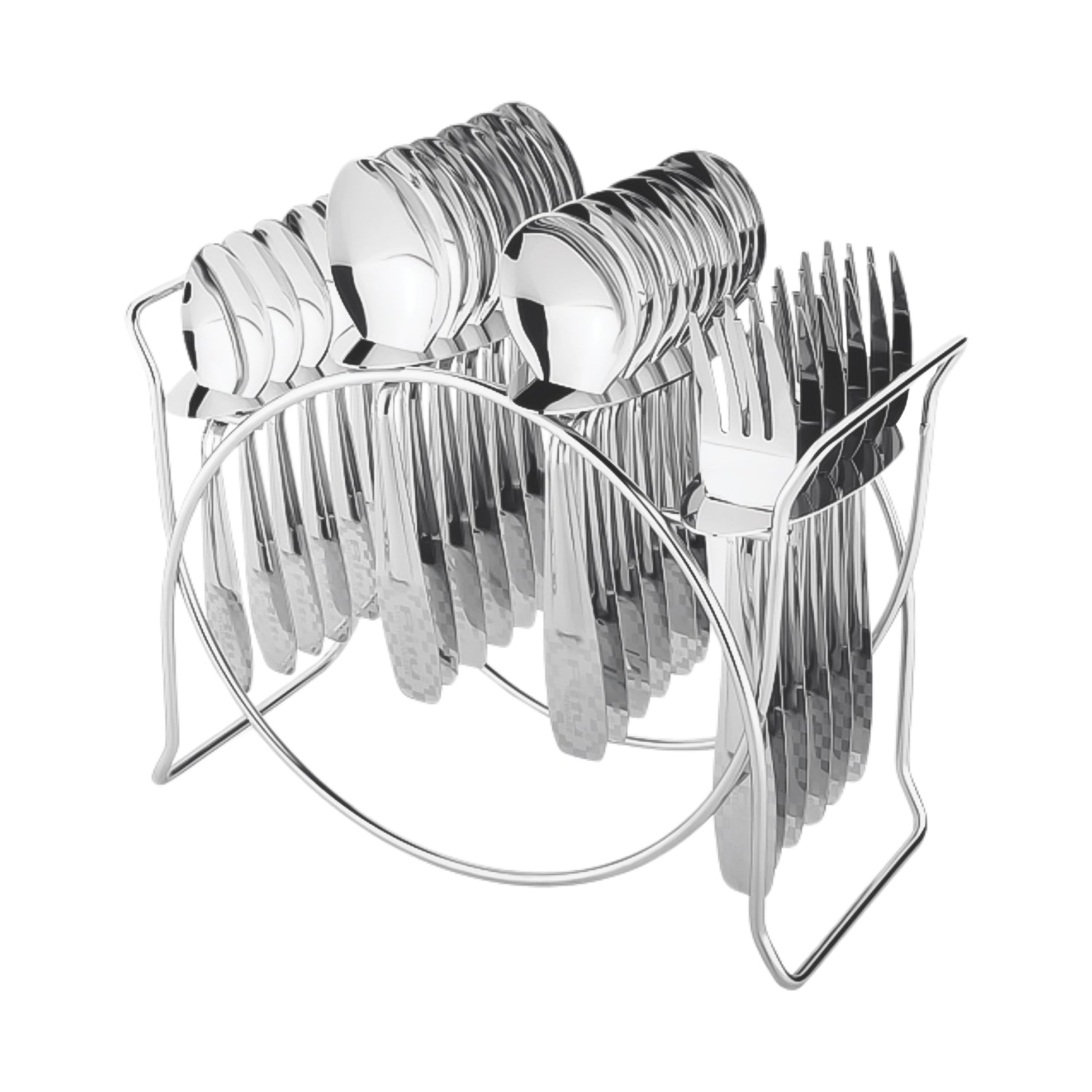Stainless Steel Cutlery Set With Elegant Storage Stand (24 Pc) Wukusy
