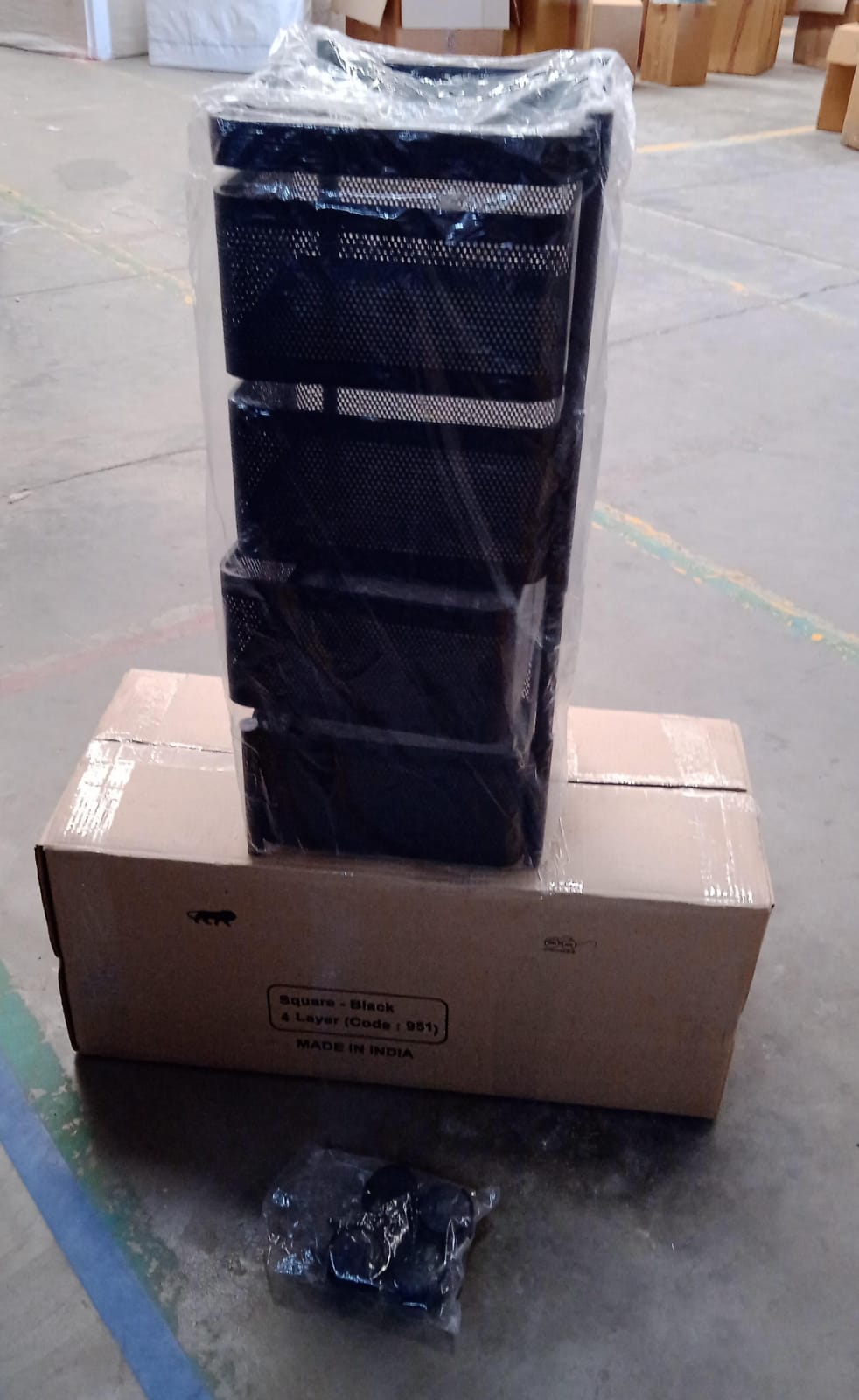 Metal Square High Quality Kitchen Trolley With Wheels (4 Layer  1 Pc) Wukusy