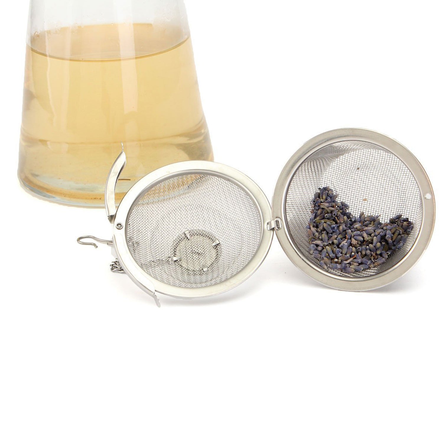 2861 Stainless Steel Spice Tea Filter Herbs Locking Infuser Mesh Ball Wukusy