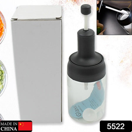 5522 Heat-resistant Condiment Container Seasoning Box Glass Condiment Canisters Pots Bottle With Serving Spoons For Salt Spice Honey Sugar Bbq Resturant Jar Oil Bottle Honey Jar Dispenser Airtight Cap Transparent (1 Pc) Wukusy