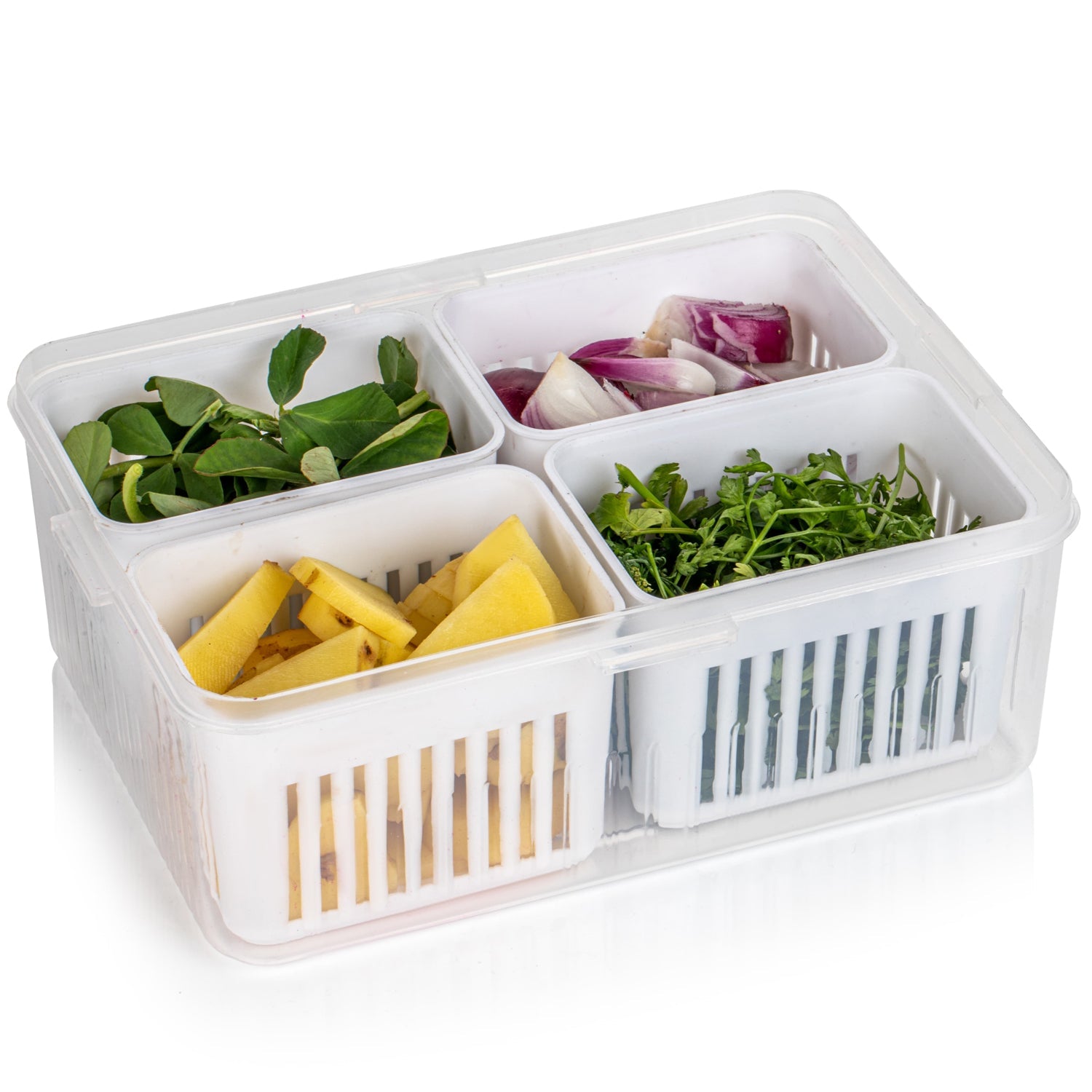 Fridge Storage Boxes Freezer Storage Containers Container For Kitchen Storage Set Storage In Kitchen Vegetable Storage Draining Crisper Refrigerator Food Box (1 Pc) Wukusy