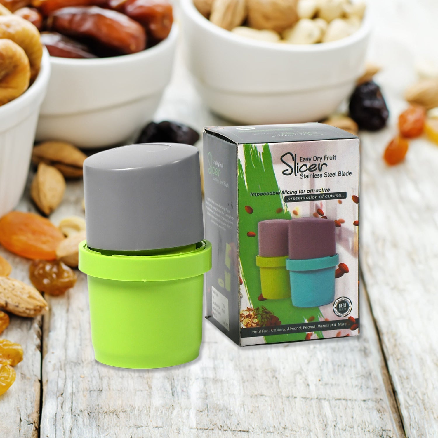 5333 Plastic Dry Fruit And Paper Mill Grinder Slicer Chocolate Cutter And Butter Slicer With 3 In 1 Blade Standard Multicolor Wukusy