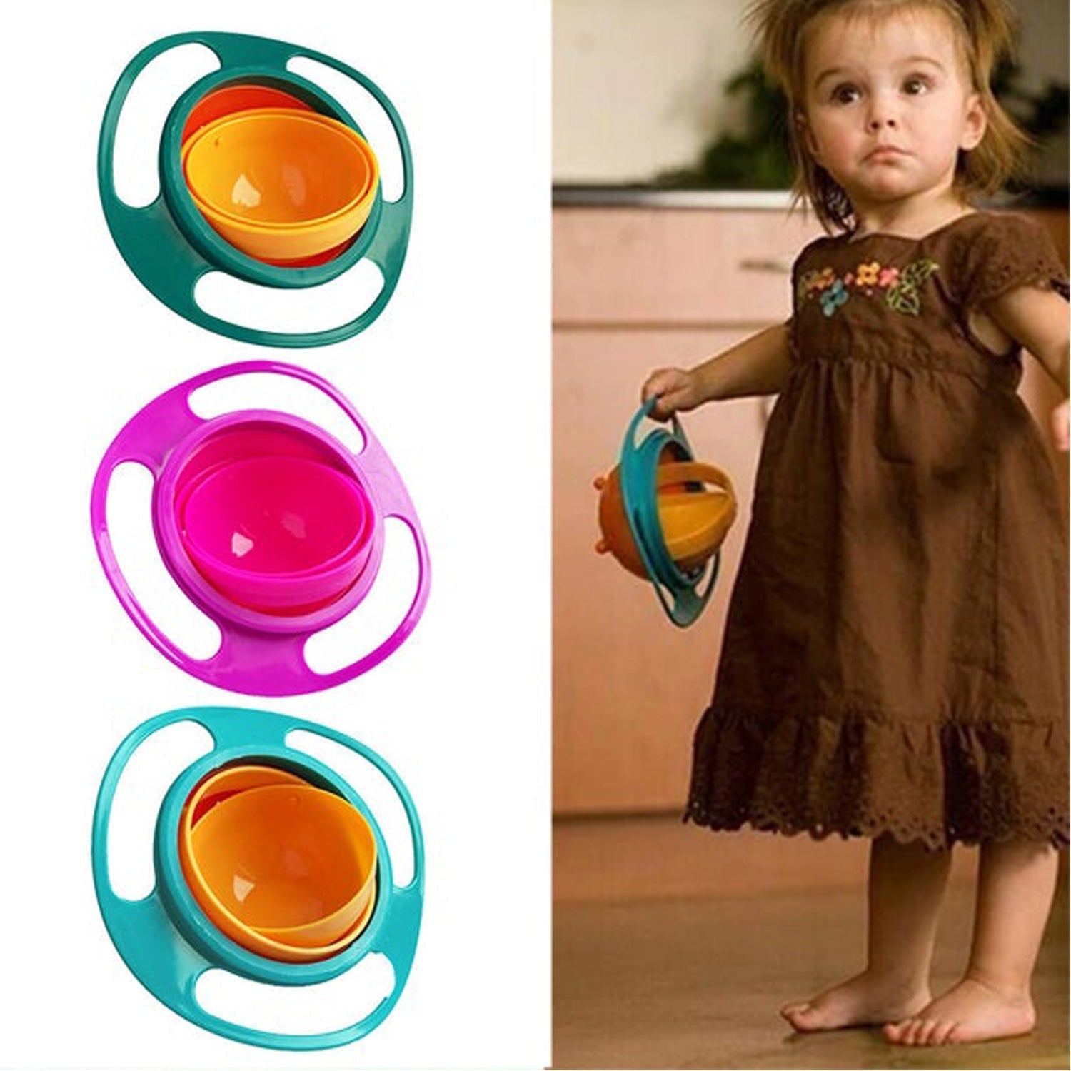 0617b Rotating Baby Bowl Used For Serving Food To Kids And Toddlers Etc. Wukusy