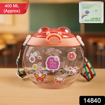 Round Belly Shape Kids Water Bottle (400ml  1 Set ) Wukusy