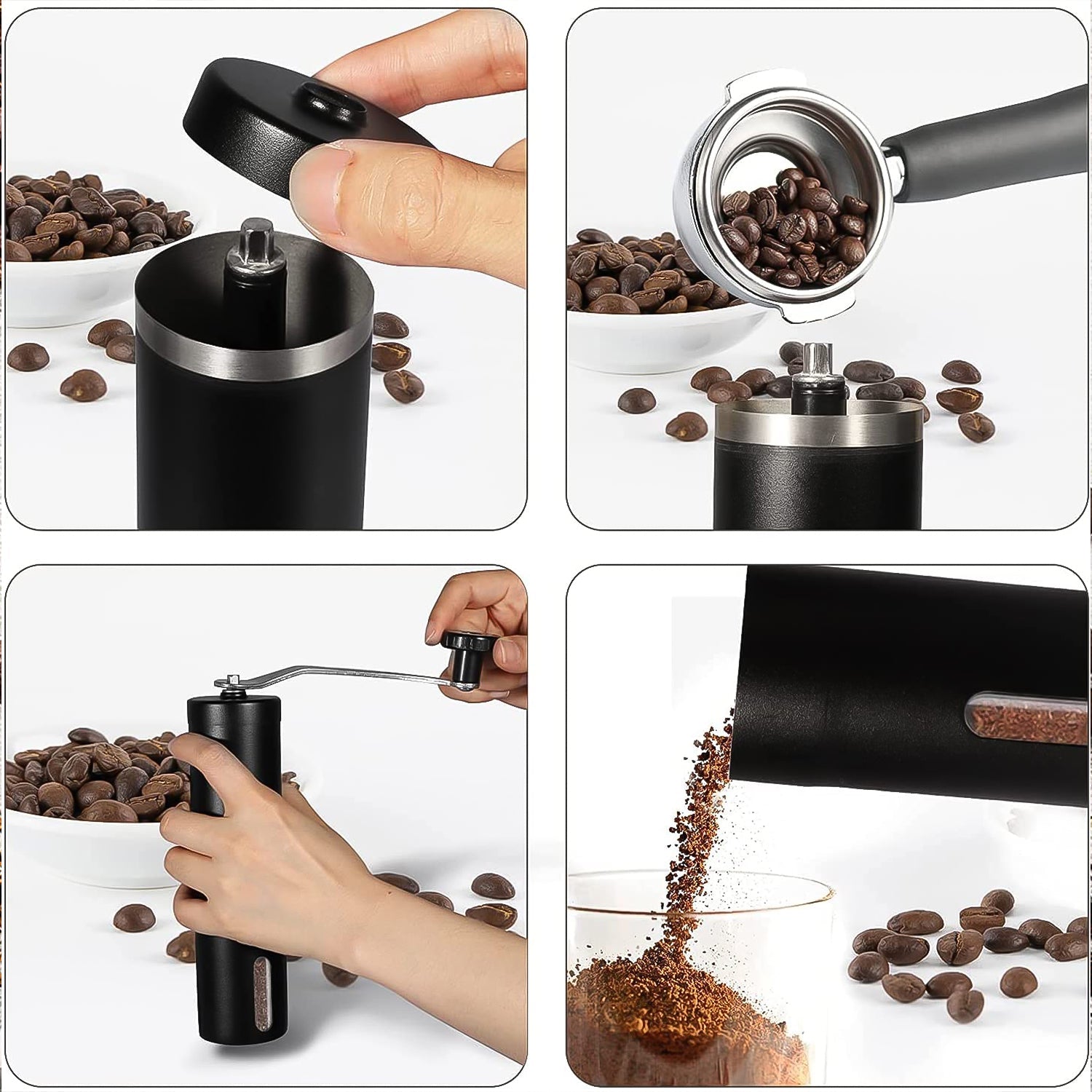 Portable Stainless Steel Manual Coffee Grinder (1 Pc) Wukusy