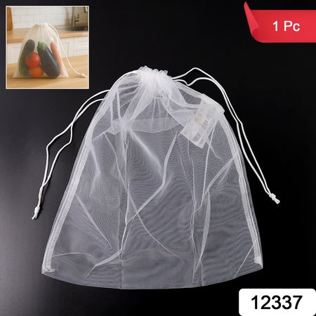 Reusable Transparent Drawstring Mesh Storage Bag (1 Pc) Wukusy