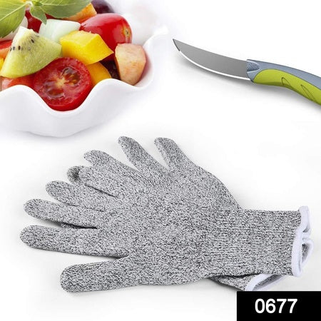 0677 Anti Cutting Resistant Hand Safety Cut-proof Protection Gloves  (Multicolour) Wukusy