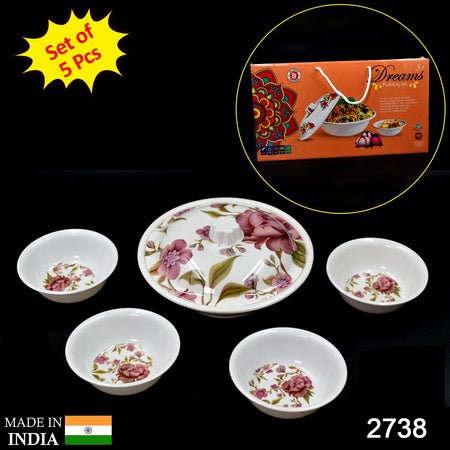 2738 5 Pc Pudding Set Used As A Cutlery Set For Serving Food Purposes And Sweet Dishes And All In All Kinds Of Household And Official Places Etc. Wukusy