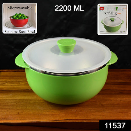Apex 2200ml Microwave-safe Plastic Serving Bowl With Lid (1 Pc) Wukusy