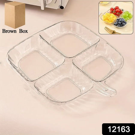Plastic Kitchen Trays For Serving (4 Compartment  1 Pc) Wukusy