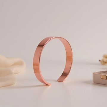 Elegant Rose Gold-plated Open Cuff Bracelet Kada (1 Pc) Wukusy