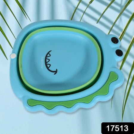 17513 Frog Shape Wash Basin Space Saving Multi Function Foldable Baby Wash Basin Easy Clean Lightweight Thicken For Washing Face For Home (3331cm  1 Pc) Wukusy